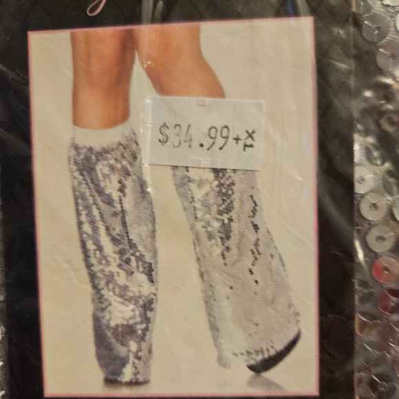 Leg Avenue Accessories - Silver Sequin Mirror Ball Leg Warmers NEW